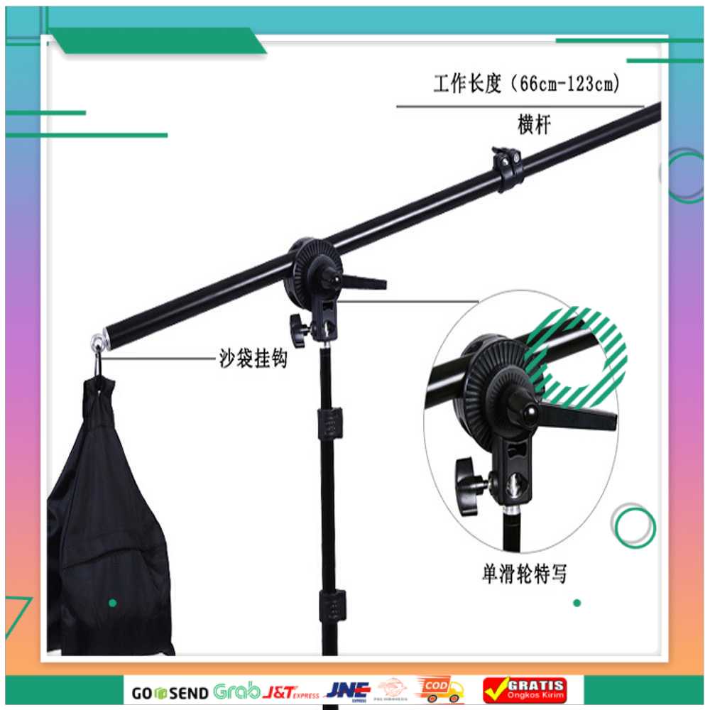 (BISA COD) FTIHSHPSTUDIO Video Boom Arm Stand Bracket Lampu Foto Studio - SB36WE