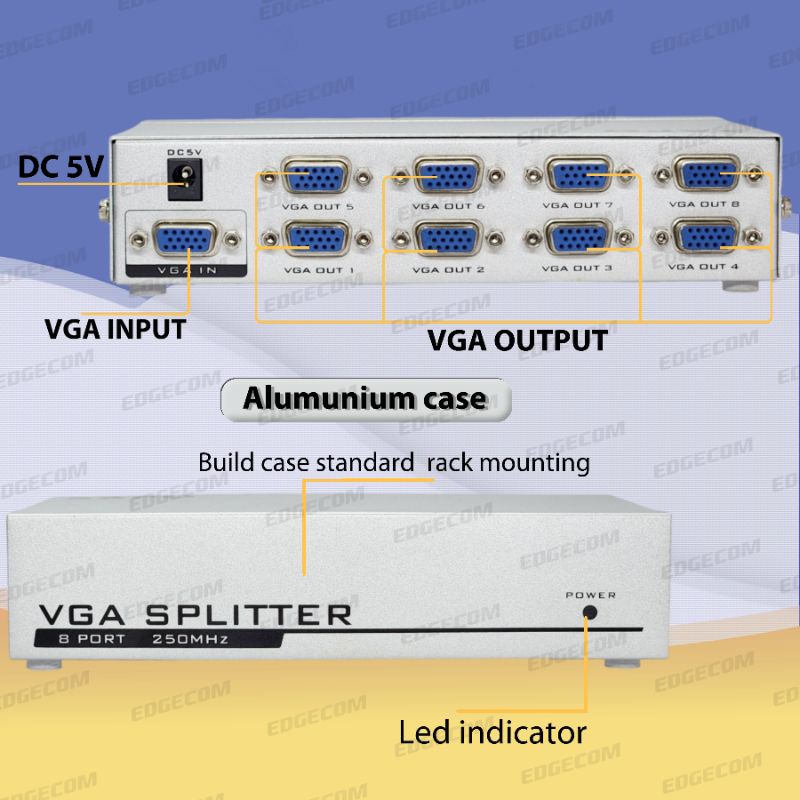 BAFO VGA SPLITTER 8 Port / 1 input to 8 Output 250Mhz