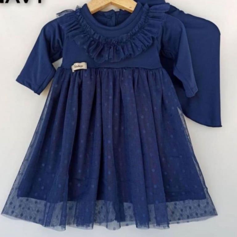 GAMIS ALIKA SYAR`I KIDS(+ Hijab ) /Gamis Anak Usia 0,6 Bulan - 1,2,3 Tahun/Kids Muslim/Gamis Anak Mo