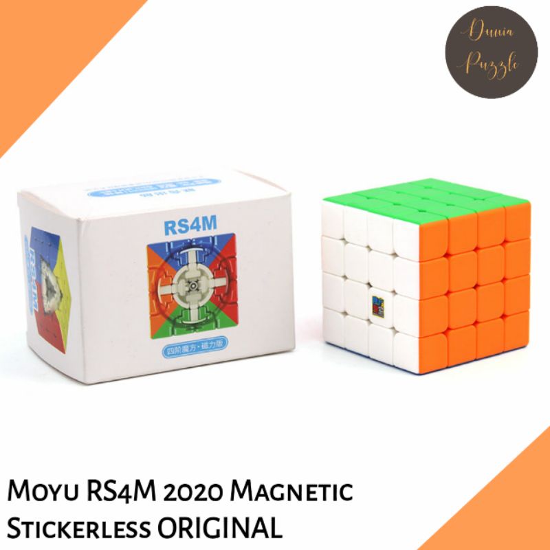 Rubik 4x4 Moyu RS4M 2020 Stickerless MAGNETIC ORIGINAL