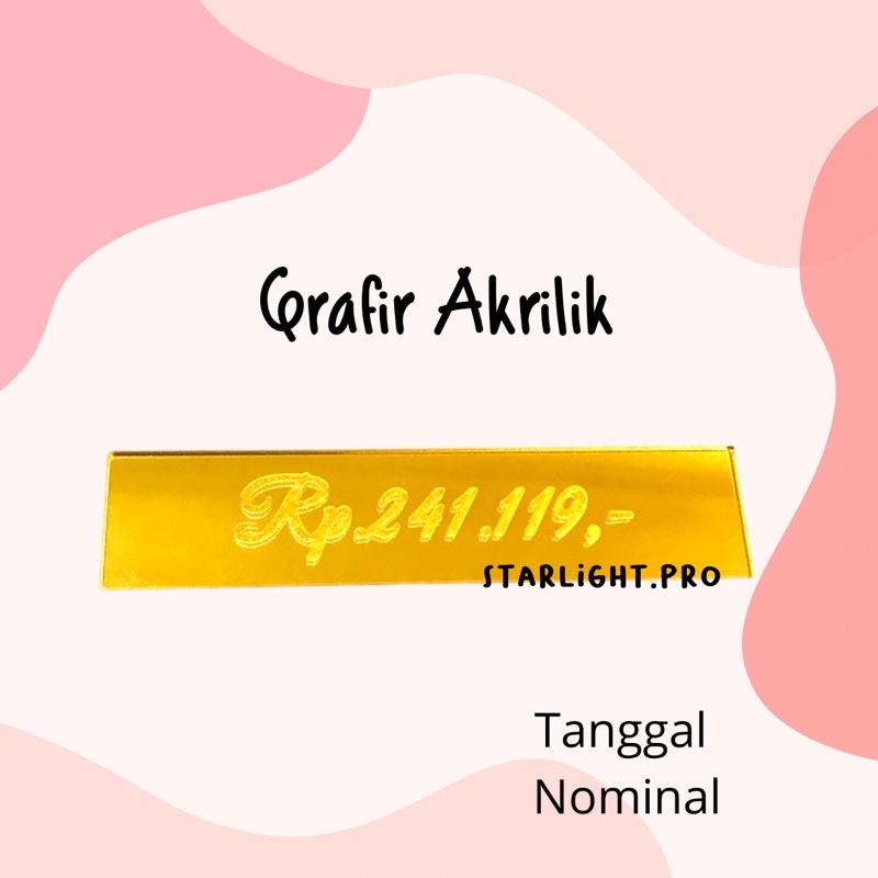 TERMURAH GRAFIR NAMA TANGGAL NOMINAL / MAHAR AKRILIK / MAHAR PERNIKAHAN