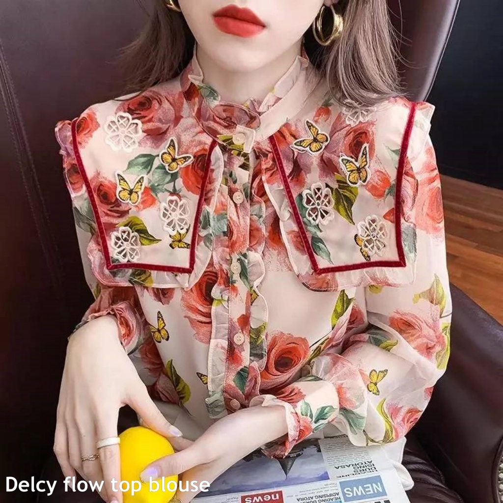 Delcy flow top blouse - Thejanclothes