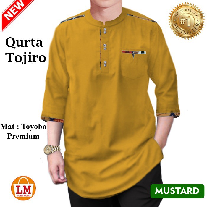 TERMURAH TERLARIS LMS Baju Koko Pria Muslim QURTA TOJIRO bahan Toyobo Premium 23151 23153 23155 23157