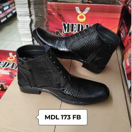 Sepatu Kulit PDH Pria semi boots Polri TNI security guard PNS sepatu kerja formal tampil lebih keren