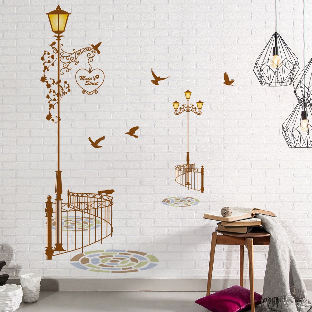 RELIZA WALLSTICKER 60X90 LAMPU TAMAN COKELAT WALL STICKER DINDING JM7258