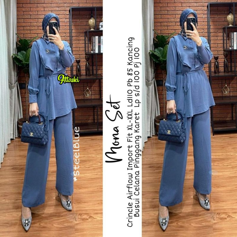 mona set setelan wanita fashion muslim