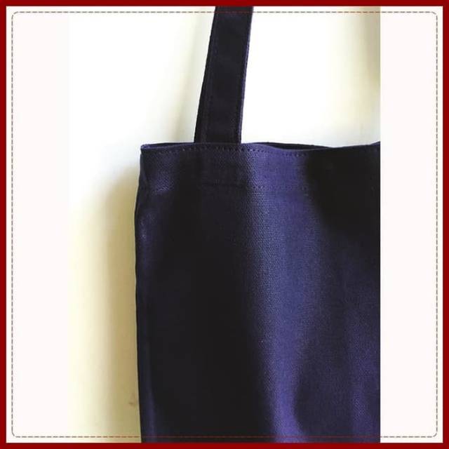 Tote Bag Totebag Polos Kanvas Dengan Resleting Best Seller - BIRU DONGKER