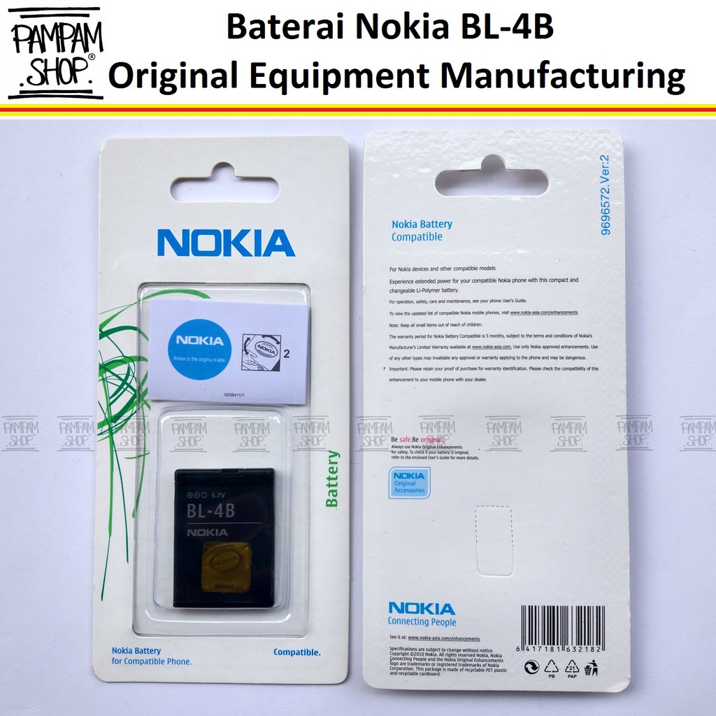 Baterai Nokia 7070 7370 7500 Prism N76 BL4B Original OEM Batre Batrai Battery Ori