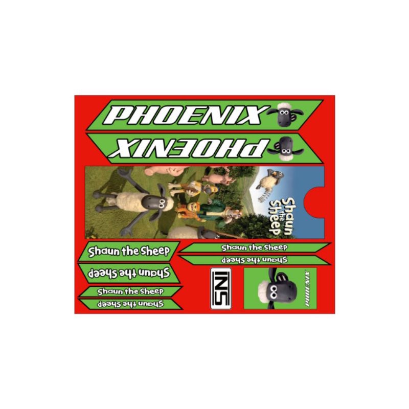 stiker sepeda anak Shaun the sheep UK 12 16 decal mengkilap