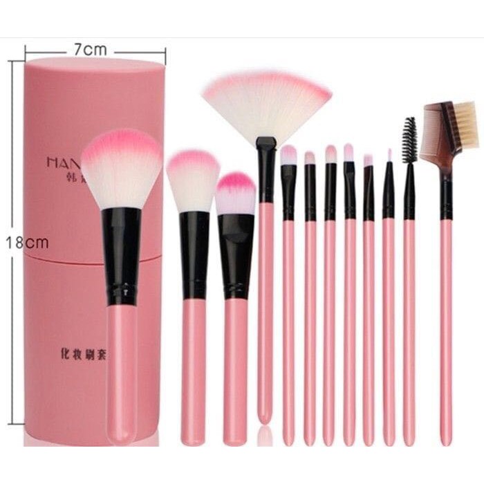 Kuas Make Up Isi 12 Pcs Tabung Make Up Brush Tabung