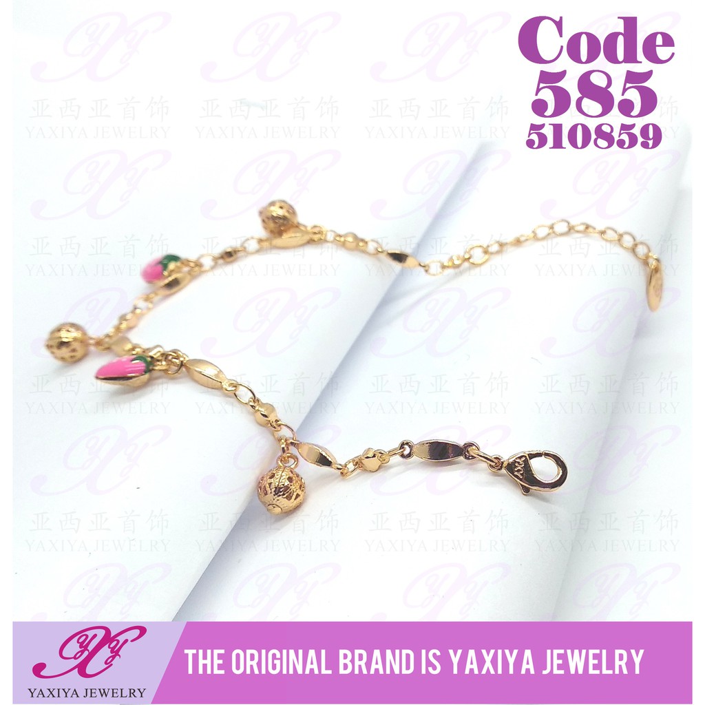 

Gelang anak jurai strowberry kerawang perhiasan imitasi lapis emas 18K 585