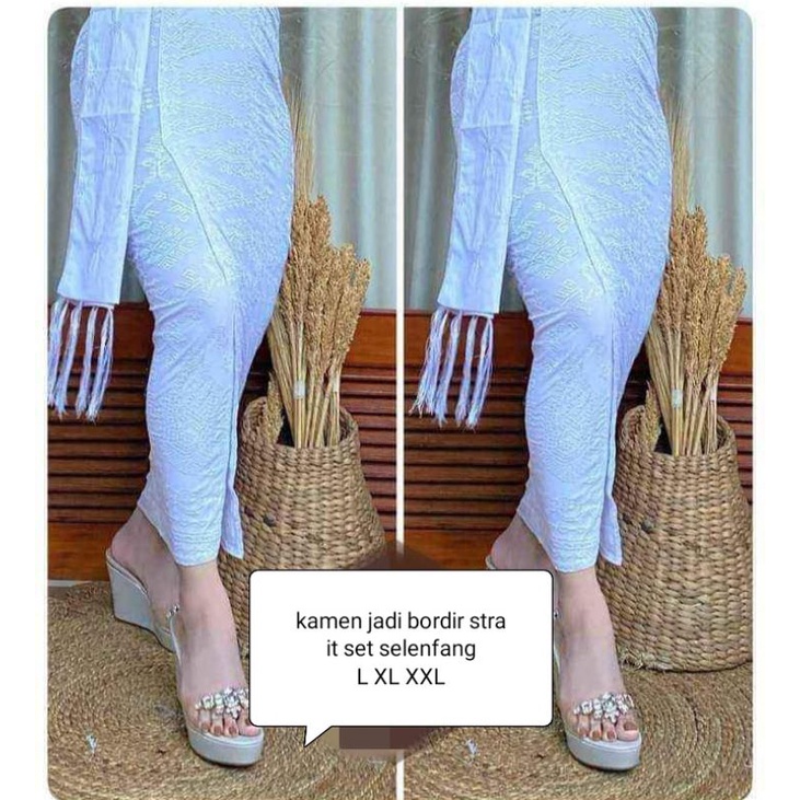 kamen jadi bordir set selendang