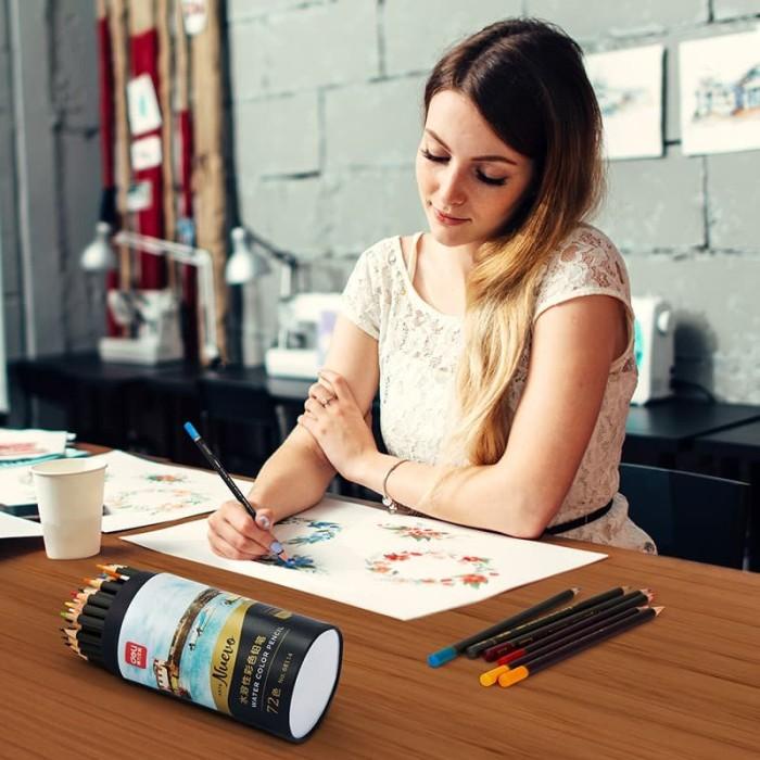 

Deli profesional pensil warna 72 warna tahan air 68114 Berkualitas