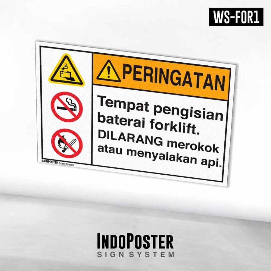 

Stiker K3 Safety Sign ANSI ISO Tempat Pengisian Baterai Forklift