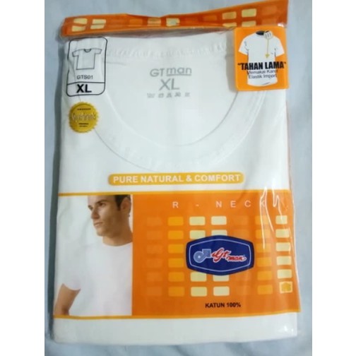 Kaos Dalam / Kaos Oblong Pria Gt man | GTman Putih