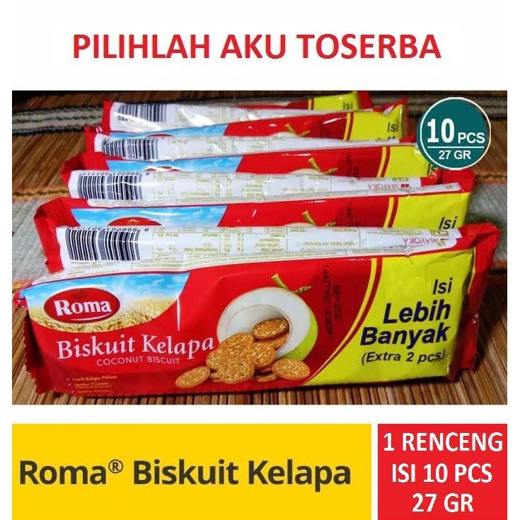 Biskuit Roma Kelapa 27 Gr 1 Renceng Isi 10 Harga Per Renceng Shopee Indonesia