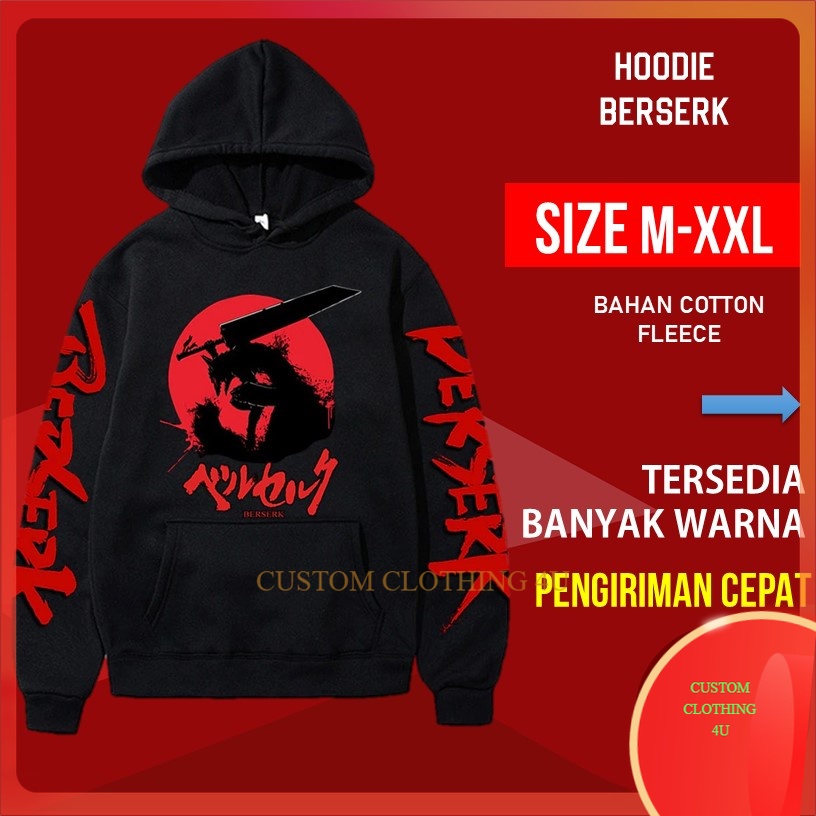 Berserk Manga Hoodie | Jaket Sweater Hoodie Anime Berserk Manga Kawaii Jepang Hoodie