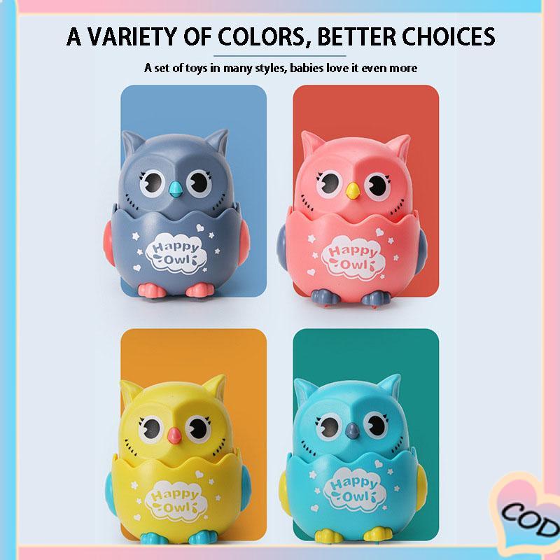 COD❤️ Tekan Sliding Owl Toy Baby car toys Little Bird Road toys / Baby Happy Owl toys / Ghost toys-A.one