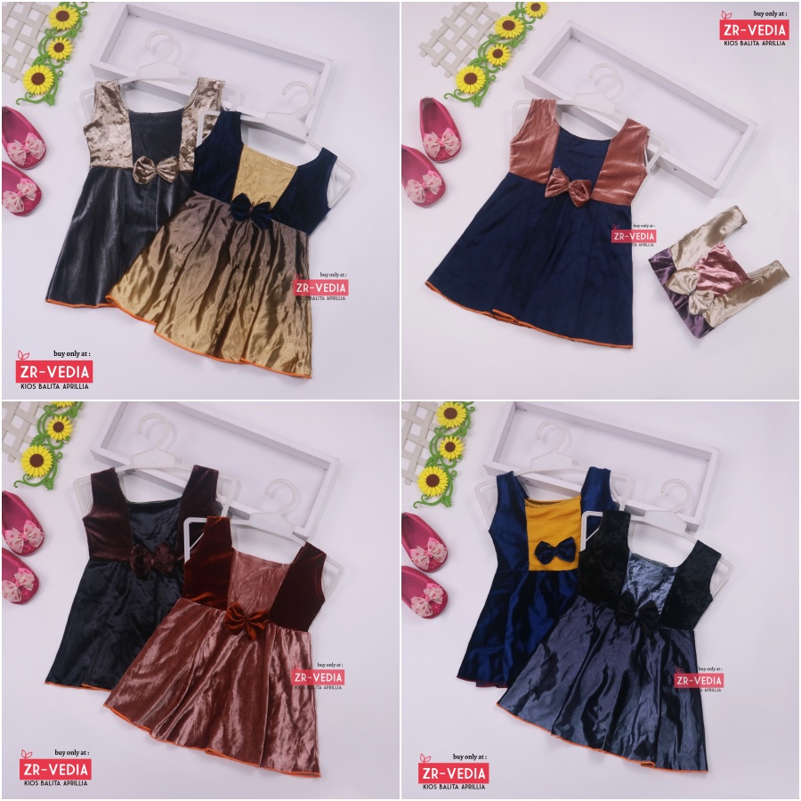 (0-6 Bulan) Dress Clairine Blurdru New Born / Pakaian Bayi Yukensi Baju Motif Dres Anak Perempuan