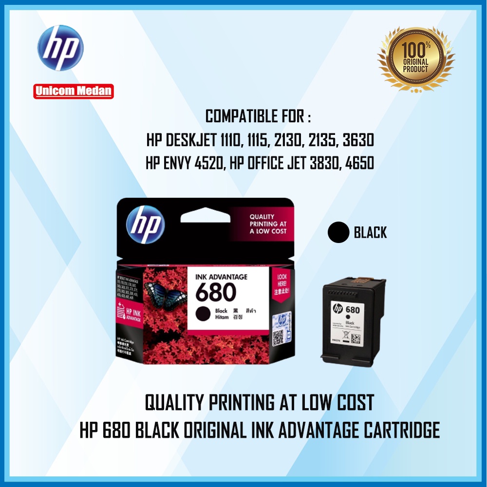 CARTRIDGE HP 680 BLACK HITAM