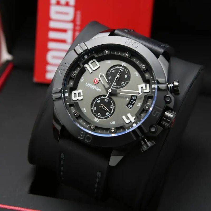 Jam Tangan Expedition E 6763 Pria / E6763 M Full Black Original