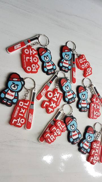 ikon krunk lightstick keychain rubber kpop members isi 3 item keyring gantungan kunci kpop