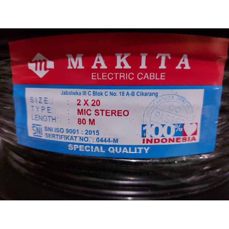 KABEL MIC STEREO MAKITA 80M 1 ROL 2X20 80M ORIGINAL