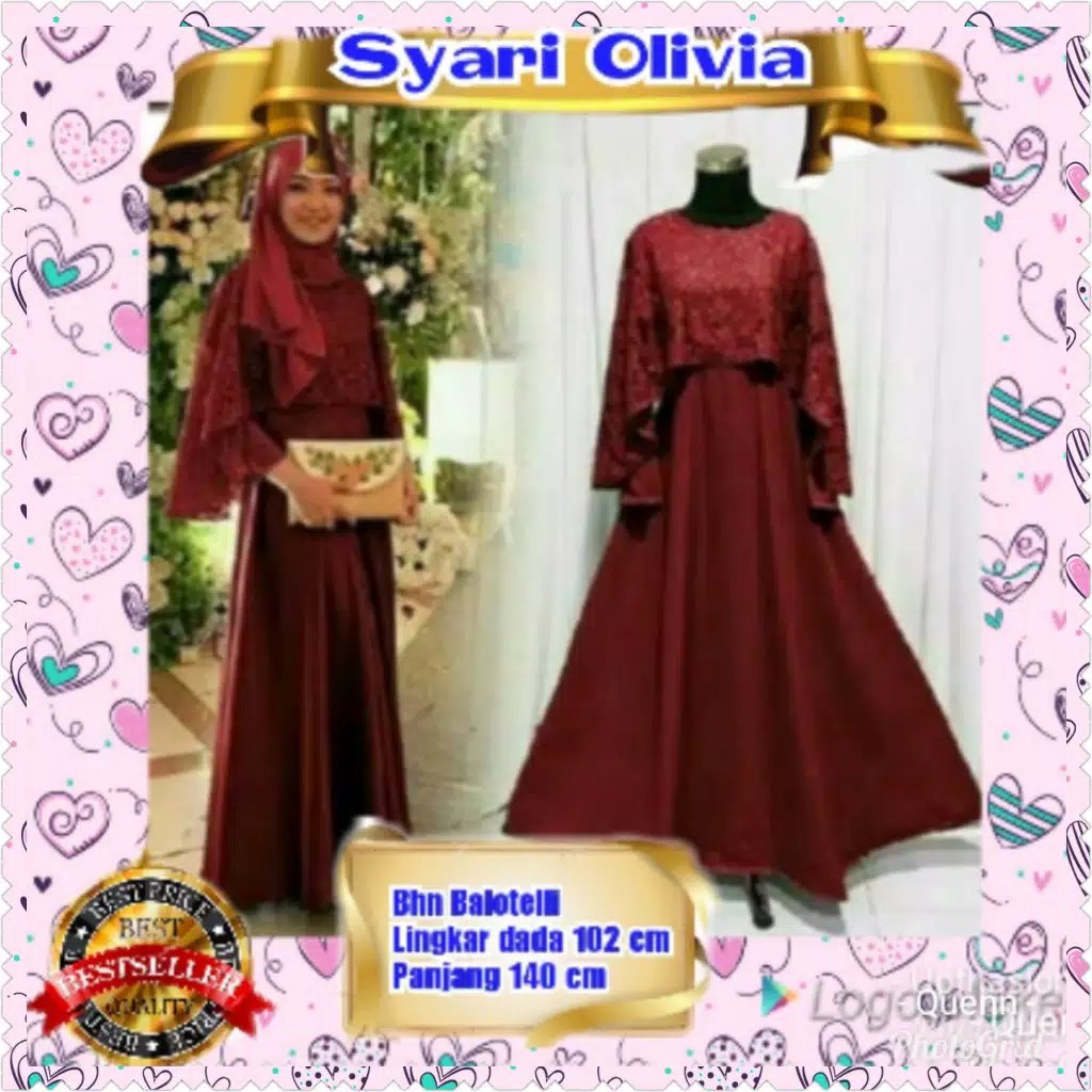 OLIVIA SYARI / BIRU ELEKTRIK / PUTIH / MAROON / NAVY / TERPOPULER TERLARIS TERMURAH