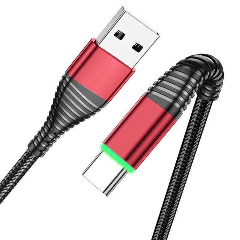 Zzz Kabel Data / Charger Micro USB 3A Fast Charging Dengan Lampu LED Untuk Handphone / Tablet