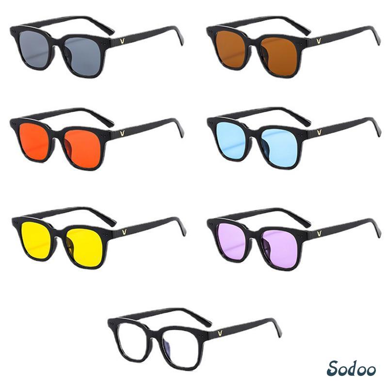 Korea Fashion Kecil Permen Warna Kaca Hitam Kacamata Wanita/Pria - SO