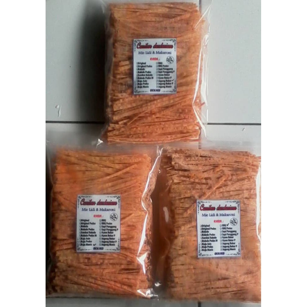 

Mie Lidi Porsi besar Ori Gurih asin & Ori Pedas