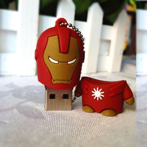 Flashdisk USB Portable High Speed Desain Iron Man Marvel Avengers Tony Stark Bahan Silica gel 8GB / 16GB / 32GB / 64GB / 128G