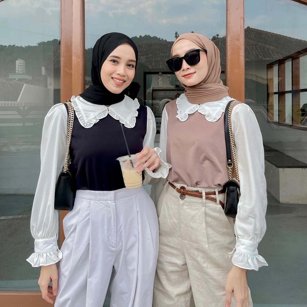 Twins Blouse Atasan Baju Muslim Wanita Korean Style Fashion Terlaris