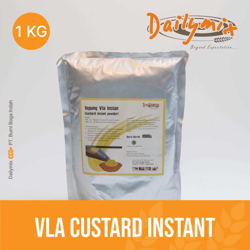 

( Dailymix ) Tepung Premix Fla Custard Instant / Fla Custard / Isian Soes / Isian roti.