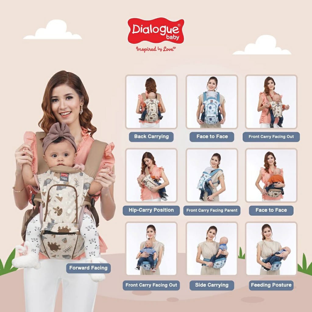 Dialogue Hipseat 10in1 DGG4254 Dino Fun Series / Gendongan Multifungsi