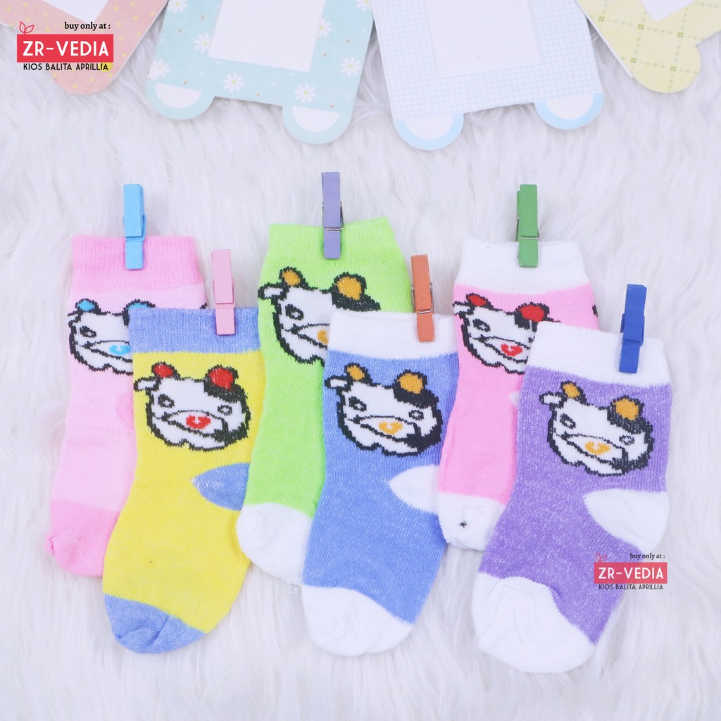 (ISI 3 PASANG) Kaos Kaki Bayi Polos Warna 0-12 Bulan / SNI New Born Month Baby Shock Sepatu Bayi Murah Kiosbalitaaprillia