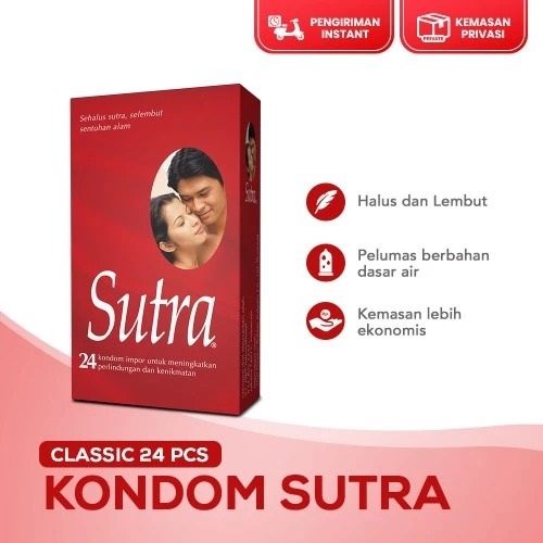 SAFETY PACKAGING SUTRA Plus Condom Kondom Tisu Tissue Classic isi 24 s 3 s/ Gerigi 12s