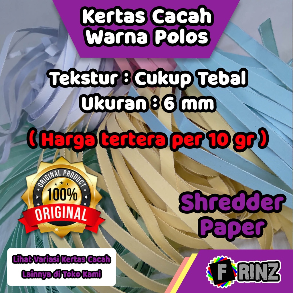 

Kertas Cacah ~ Permukaan Polos Cukup Tebal / Kertas Serut Polosan Sedikit Tebal / Isian Hampers