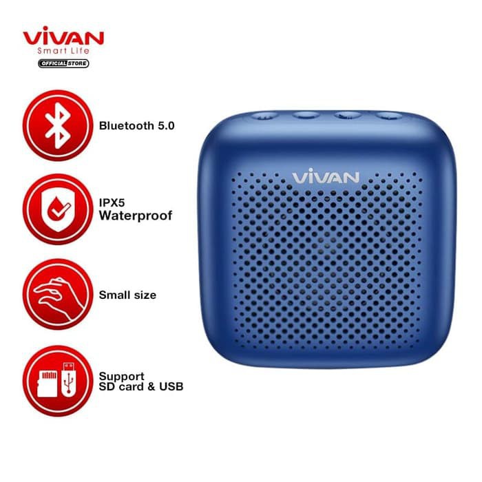 VIVAN VS1 SPEAKER BLUETOOTH 5.0 OUTDOOR WATERPROOF IPX5 SUARA SUPER MANTAP JAMINAN PUAS PAKAI