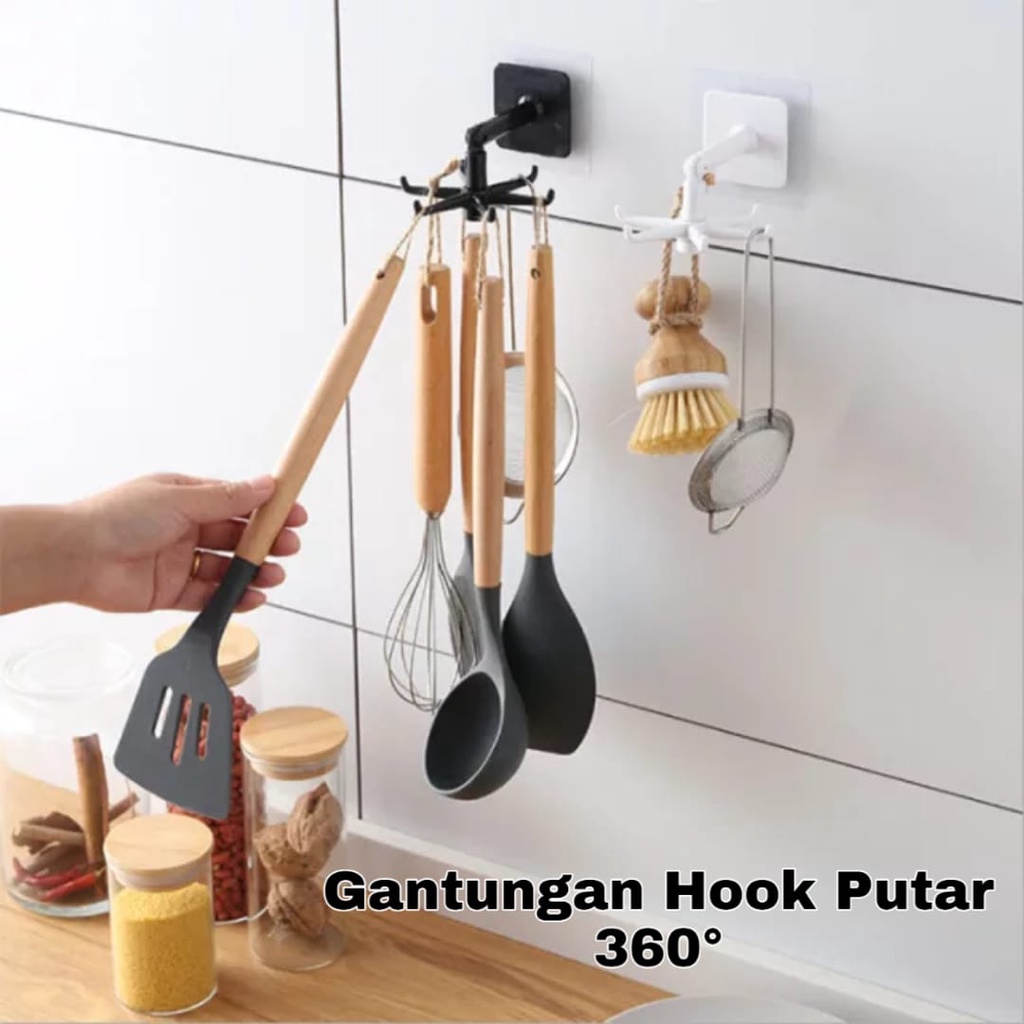 AZ Gantungan Spatula Barang Putar 360 Derajat/ 6 Hook