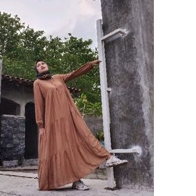 Gamis Rayon rempel / Gamis polos susun/ Gamis polos busui