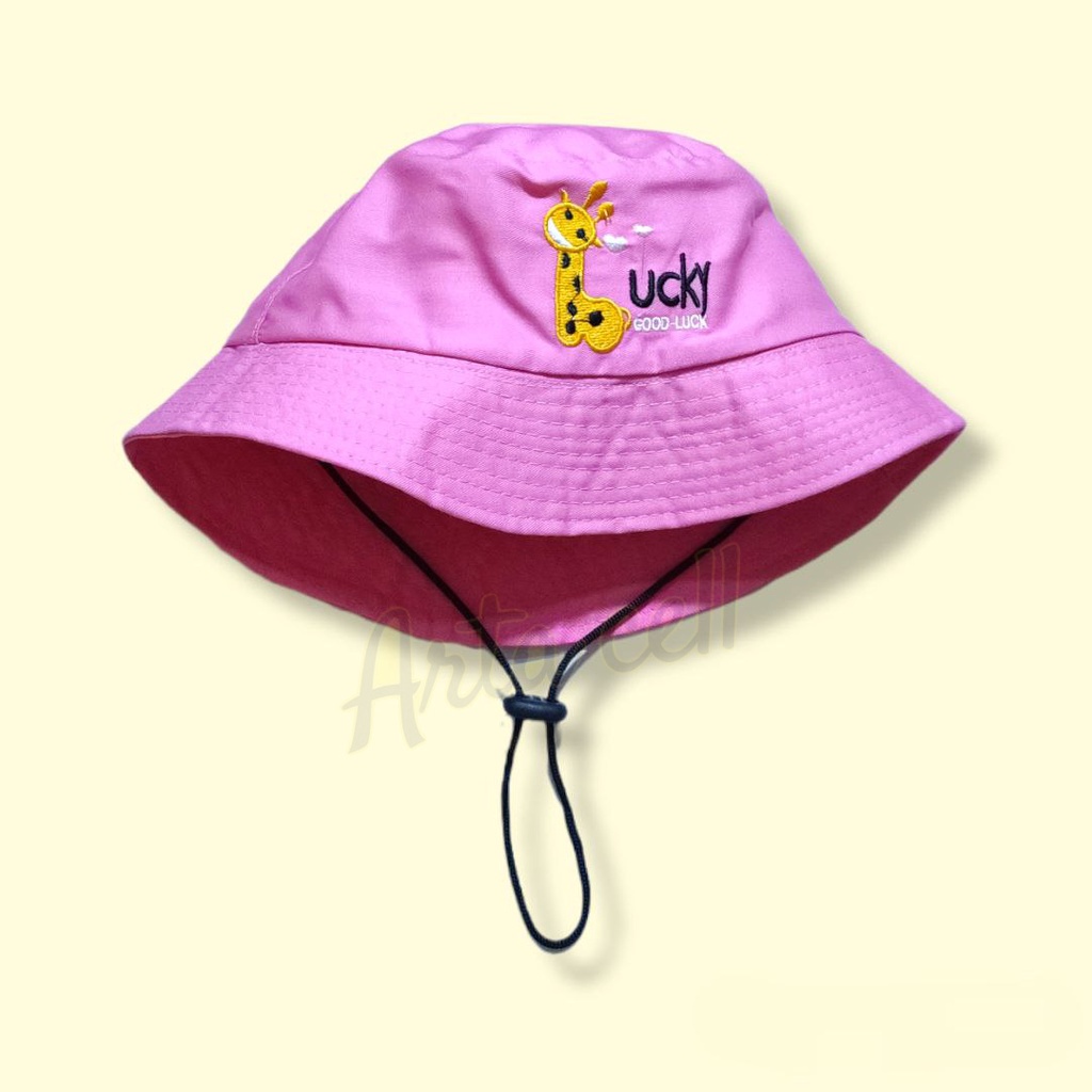 Topi Bucket Anak Bordir Good Lucky Tali / Bucket Anak Bordir Laki Laki dan Perempuan keren