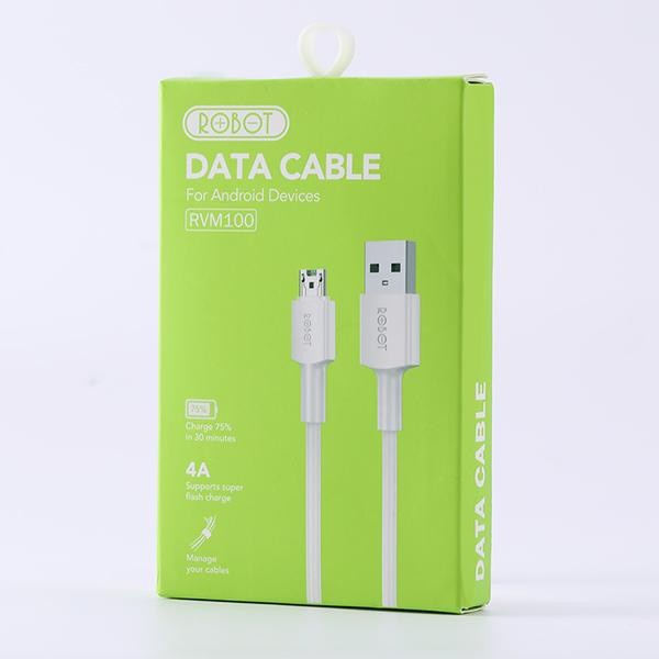 Robot Kabel Data RVM100 Data Cable Micro USB 1M VOOC Flash Charge Original Garansi Resmi 1 Tahun