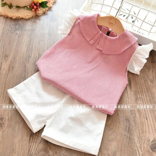  SALE Setelan anak cewek PINK BIRU garis2  modern celana  