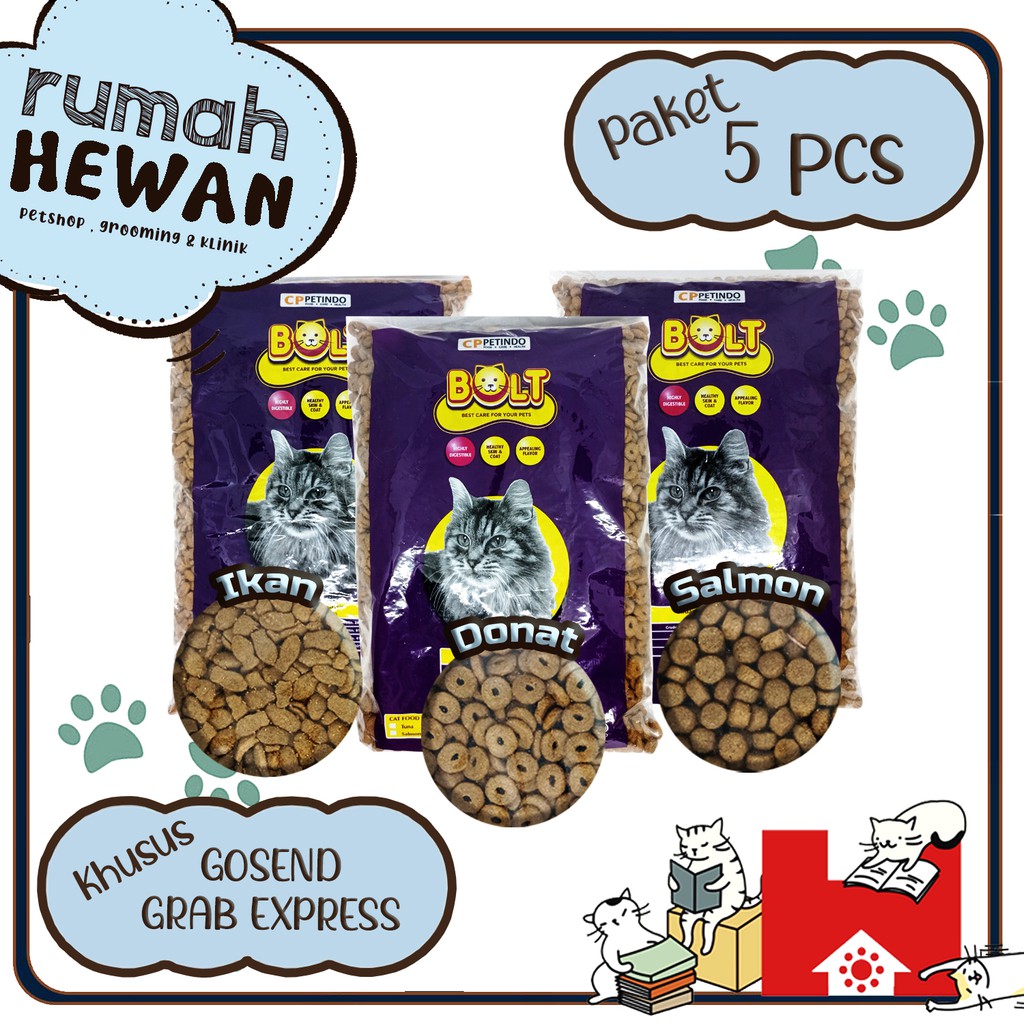 Bolt Repack Paket 5 Kg - Makanan Kucing 5pcs