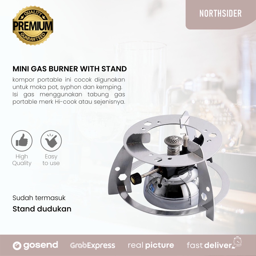 KOMPOR MINI GAS BURNER WITH STAND FOR SYPHON - MOKA POT - KETTLE