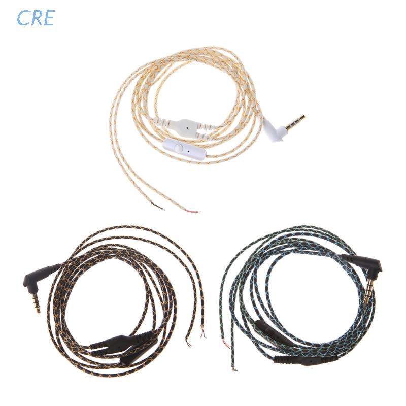 Cre Kabel Earphone Headphone Bengkok 3.5mm Dengan Mic Diy