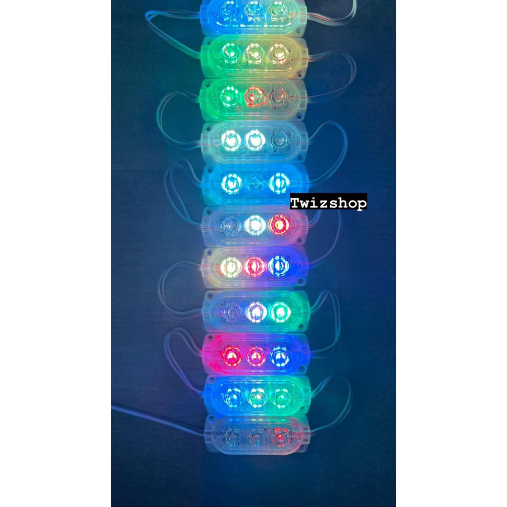 Lampu LED RGB Ultrasonic 3 Mata 24 Volt / LED Modul Strobo RGB