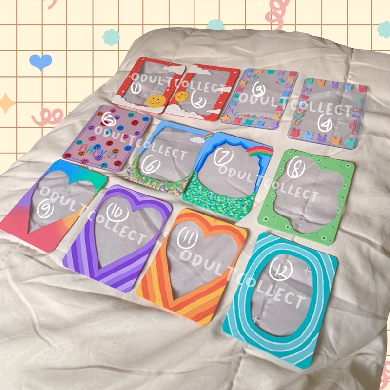 hand painted toploader photocard pc deco reguler premium ultra pro deco cream decoden custom customi