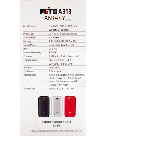 Handphone Mito A313 Fantasy Lite (GSM-GSM) support BBM